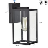 11.25"H Glass Outdoor Wall Lantern with Dusk to Dawn Sensor - 5"x6.25"x11.25"