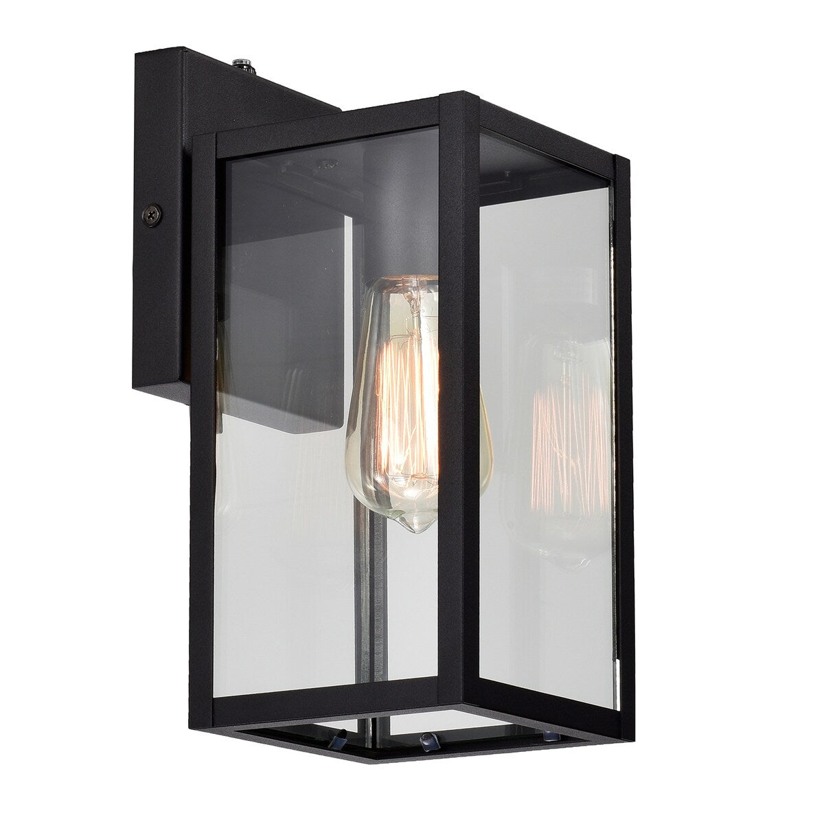 11.25"H Glass Outdoor Wall Lantern with Dusk to Dawn Sensor - 5"x6.25"x11.25"