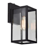 11.25"H Glass Outdoor Wall Lantern with Dusk to Dawn Sensor - 5"x6.25"x11.25"