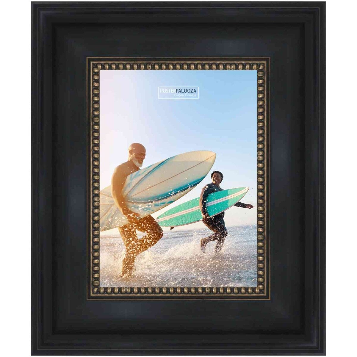 11.5x17 Traditional Black Complete Wood Picture Frame with UV Acrylic, Foam Board Backing, & Hardware