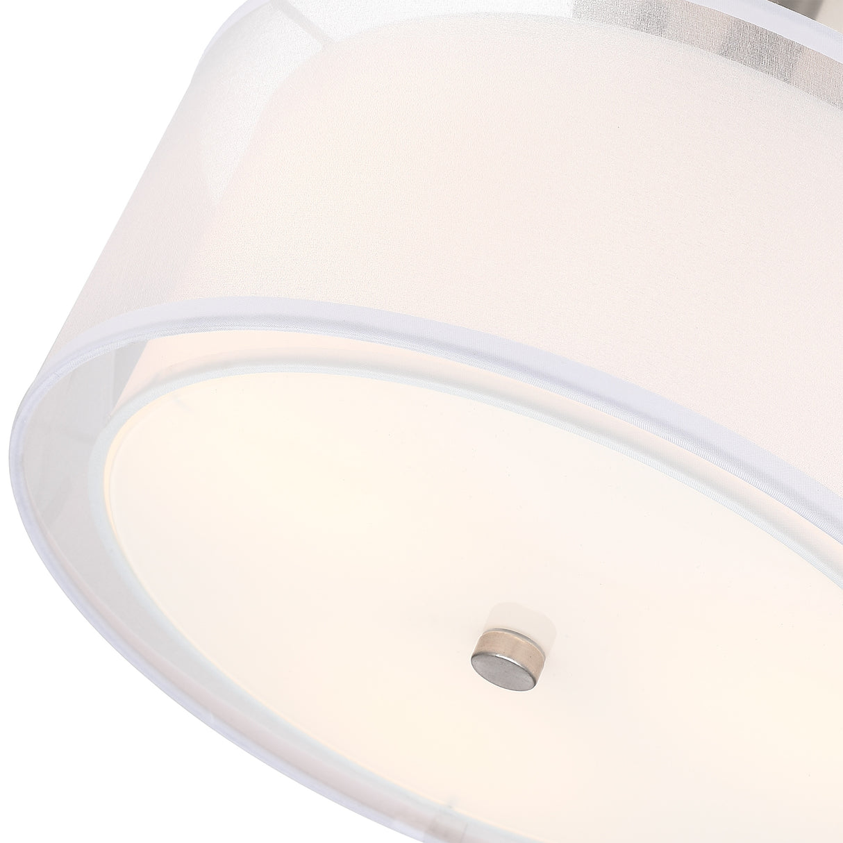 11.93 in 3-Light Modern Semi Flush Mount Ceiling Light Fixture with Fabric Shade for Bedroom, Living Room, Kitchen, Hallway,E26