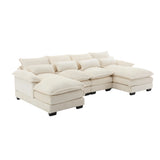 110.63" Sectional Sofa Cloud Couch for Living Room, Modern Chenille U-Shaped Couch Sleep Chaise
