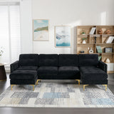 110" L-Shape Convertible Sectional Sofa Couch with Movable Ottoman for Living Room, Apartment, Office
