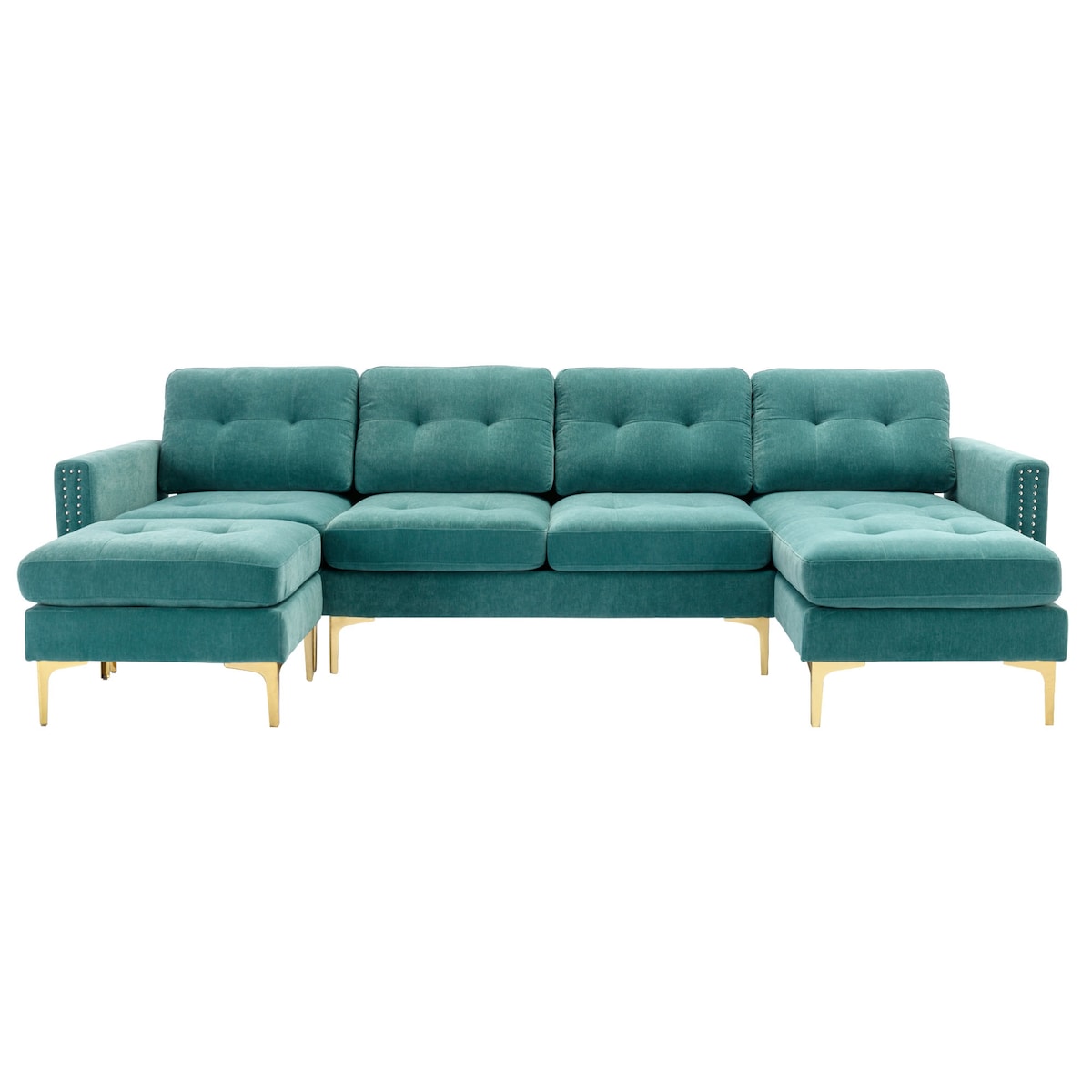 110" L-Shape Convertible Sectional Sofa Couch with Movable Ottoman for Living Room, Apartment, Office