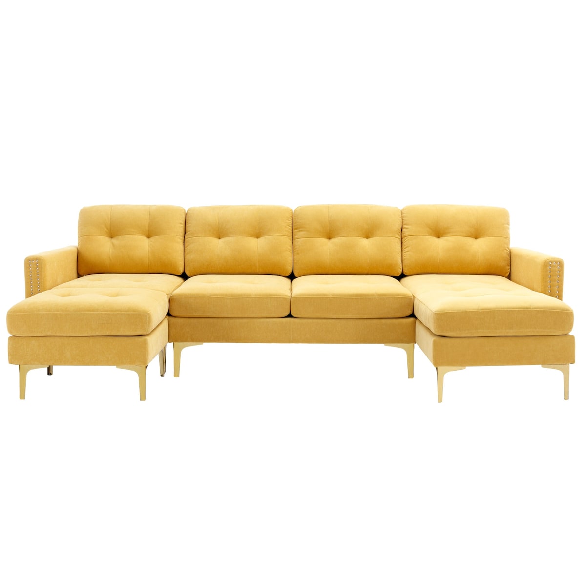 110" L-Shape Convertible Sectional Sofa Couch with Movable Ottoman for Living Room, Apartment, Office