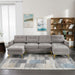 110" L-Shape Convertible Sectional Sofa Couch with Movable Ottoman for Living Room, Apartment, Office