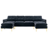 110" L-Shape Convertible Sectional Sofa Couch with Movable Ottoman for Living Room, Apartment, Office