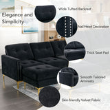 110" L-Shape Convertible Sectional Sofa Couch with Movable Ottoman for Living Room, Apartment, Office
