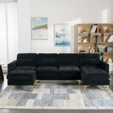 110" L-Shape Convertible Sectional Sofa Couch with Movable Ottoman for Living Room, Apartment, Office