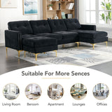 110" L-Shape Convertible Sectional Sofa Couch with Movable Ottoman for Living Room, Apartment, Office