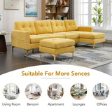 110" L-Shape Convertible Sectional Sofa Couch with Movable Ottoman for Living Room, Apartment, Office