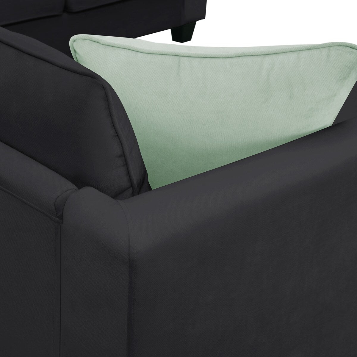 112-inch L-shaped 7-seat Modular Sectional Sofa with Ottoman and Three Pillows - 112"W x 87"D x 33"H