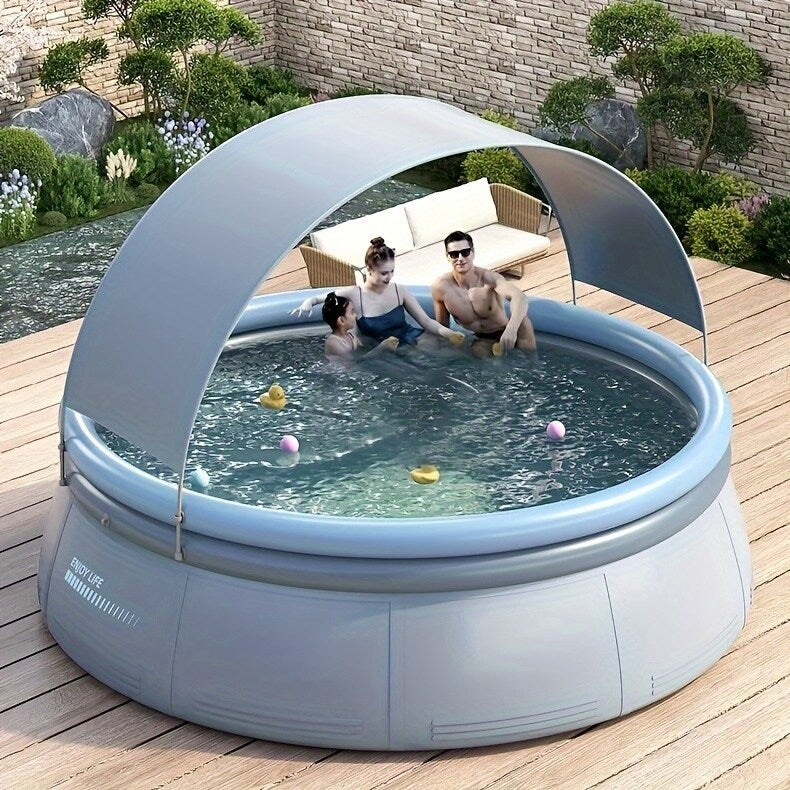 118.11in*25.98in outdoor inflatable swimming pool,Aqua Grey