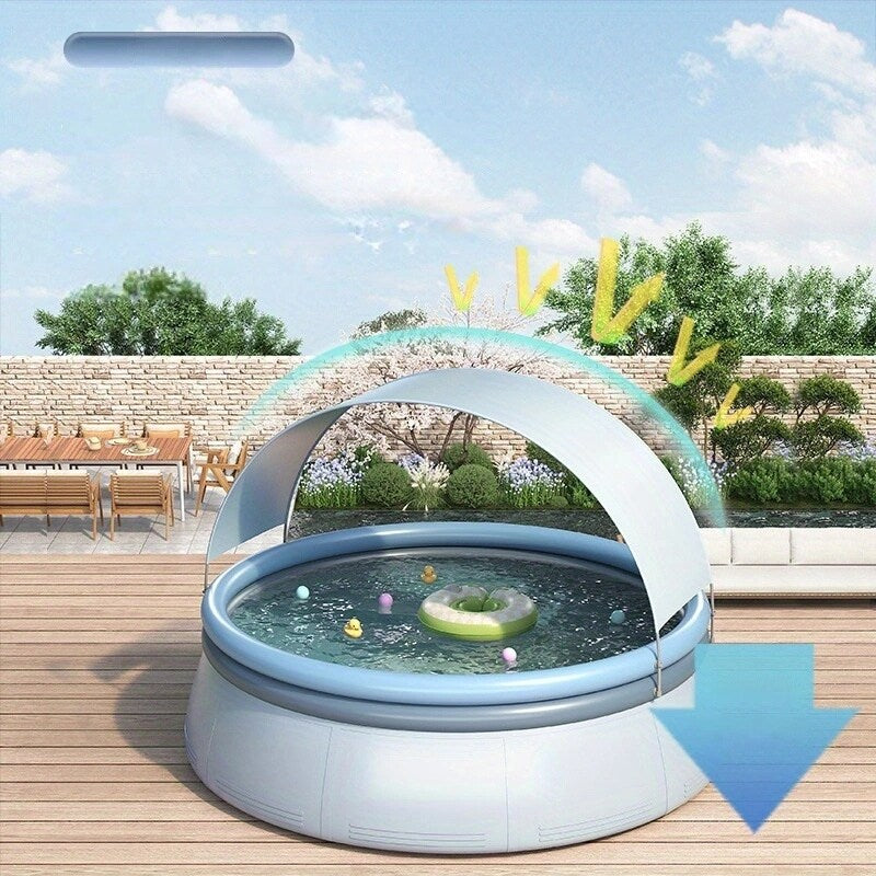 118.11in*25.98in outdoor inflatable swimming pool,Aqua Grey