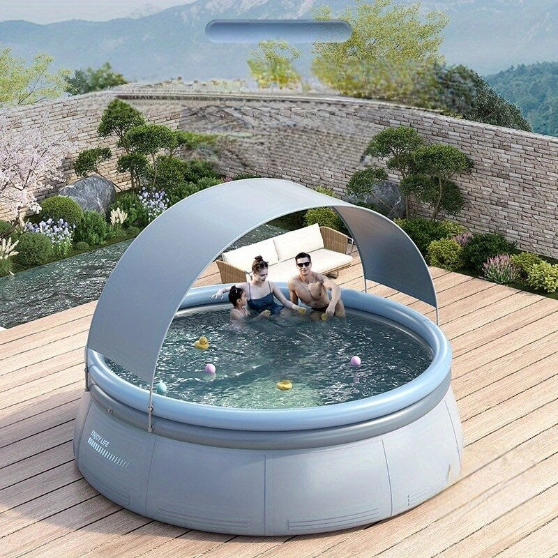 118.11in*25.98in outdoor inflatable swimming pool,Aqua Grey
