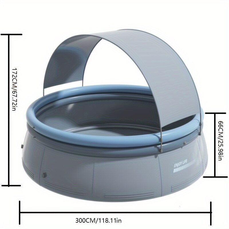 118.11in*25.98in outdoor inflatable swimming pool,Aqua Grey