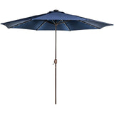 11FT 40 LED Lights Umbrella with Crank,Garden Pool Solar Powered Parasol,No Tilt