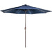 11FT 40 LED Lights Umbrella with Crank,Garden Pool Solar Powered Parasol,No Tilt