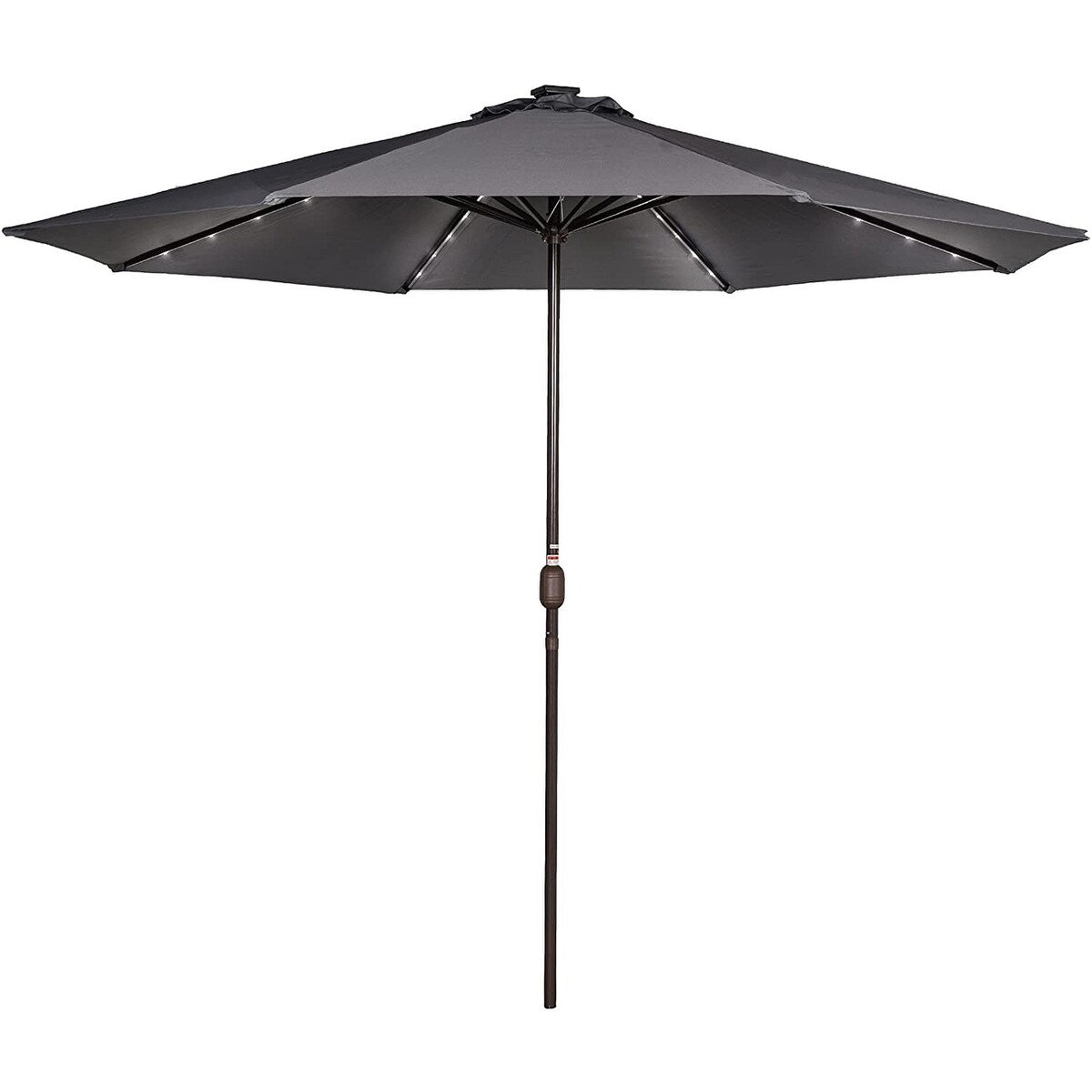 11FT 40 LED Lights Umbrella with Crank,Garden Pool Solar Powered Parasol,No Tilt