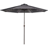 11FT 40 LED Lights Umbrella with Crank,Garden Pool Solar Powered Parasol,No Tilt