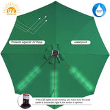 11FT 40 LED Lights Umbrella with Crank,Garden Pool Solar Powered Parasol,No Tilt