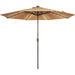 11FT 40 LED Lights Umbrella with Crank,Garden Pool Solar Powered Parasol,No Tilt