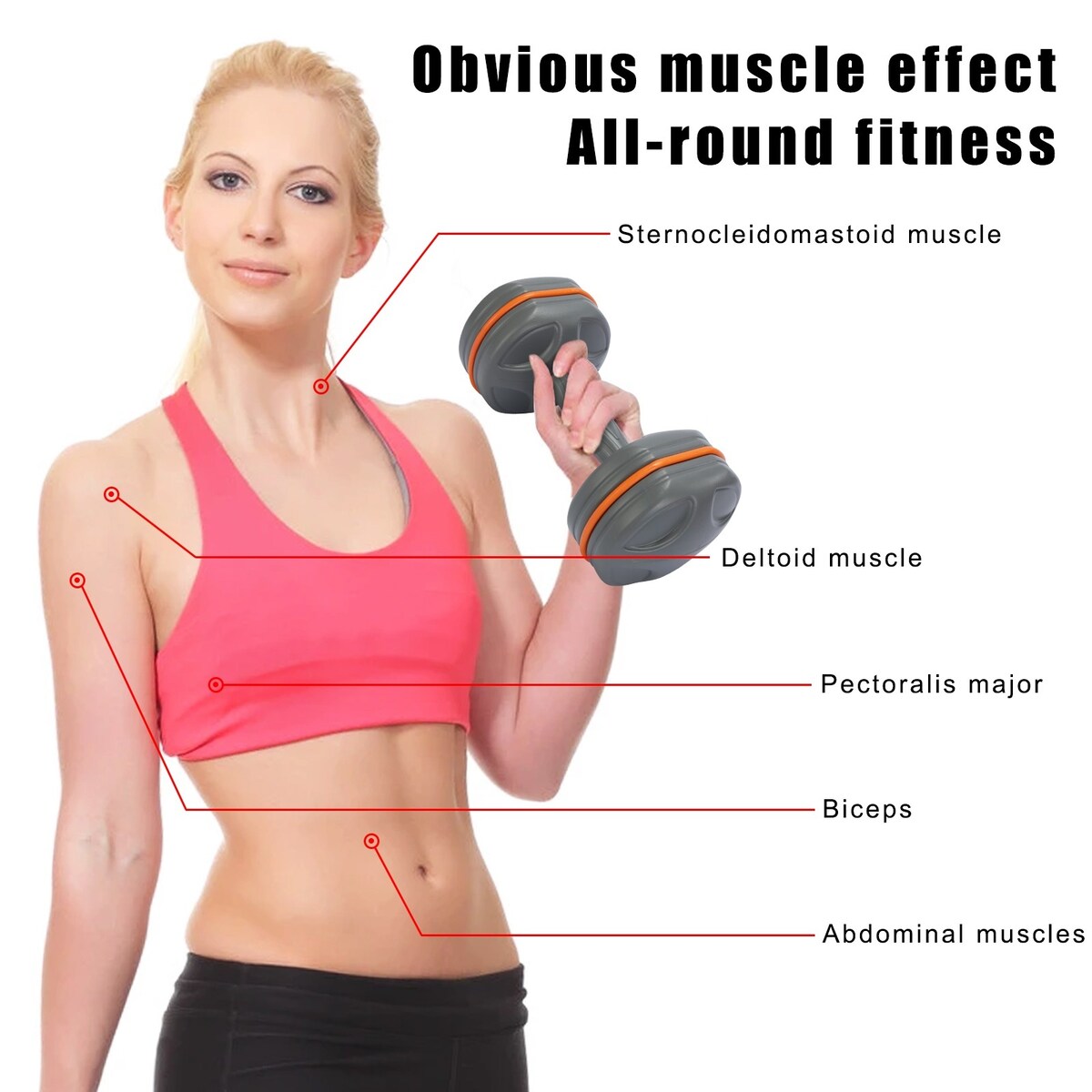 11LB/PC 22LBS in Total Weight Hand Dumbbell Pair Body Shaping Suitable for Home, Gym, Office Situation