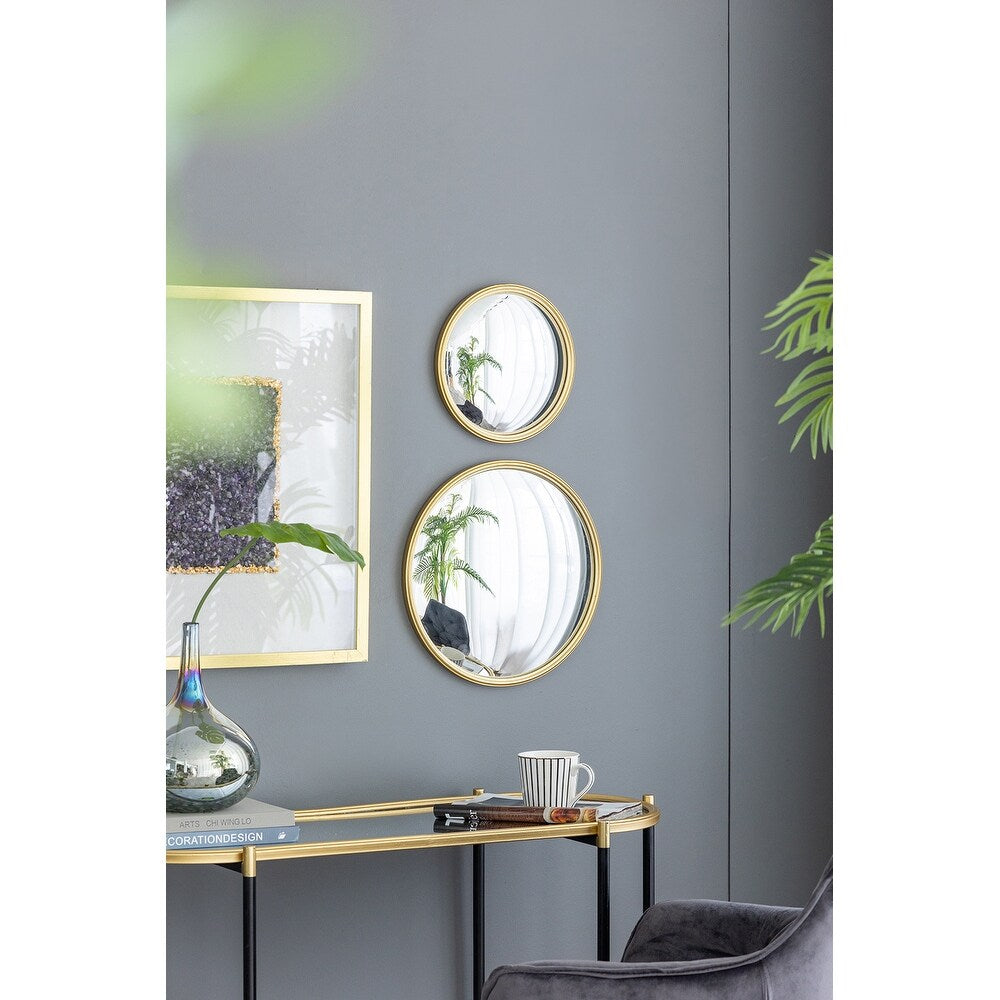 11" Gold Round Mirror, Circle Mirror with Iron Frame for Living Room Bedroom Vanity Entryway Hallway