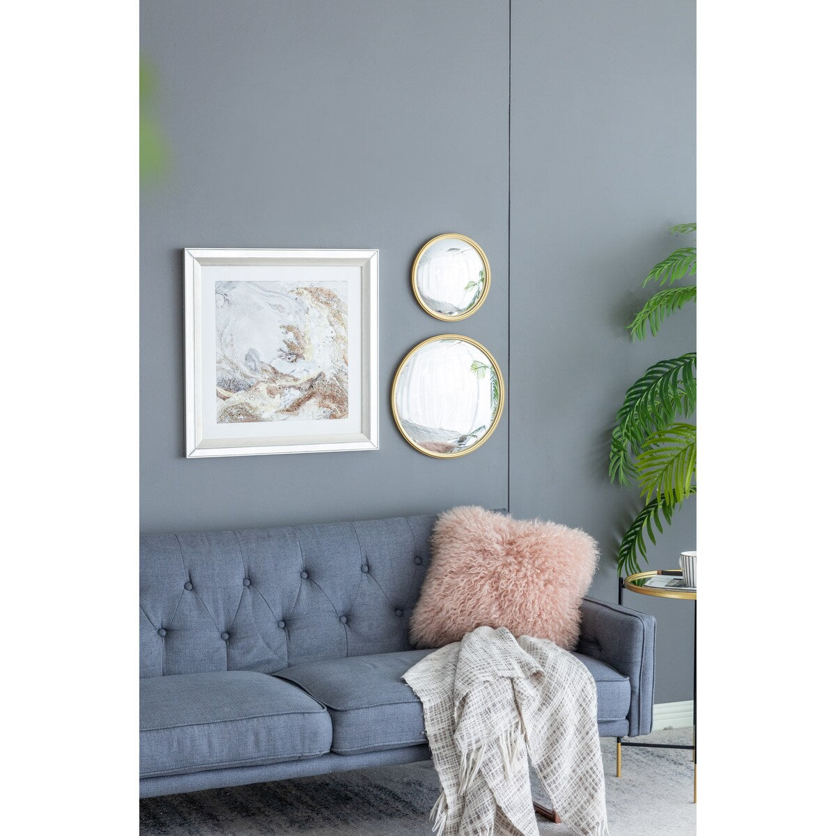 11" Gold Round Mirror, Circle Mirror with Iron Frame for Living Room Bedroom Vanity Entryway Hallway
