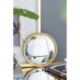 11" Gold Round Mirror, Circle Mirror with Iron Frame for Living Room Bedroom Vanity Entryway Hallway