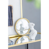 11" Gold Round Mirror, Circle Mirror with Iron Frame for Living Room Bedroom Vanity Entryway Hallway