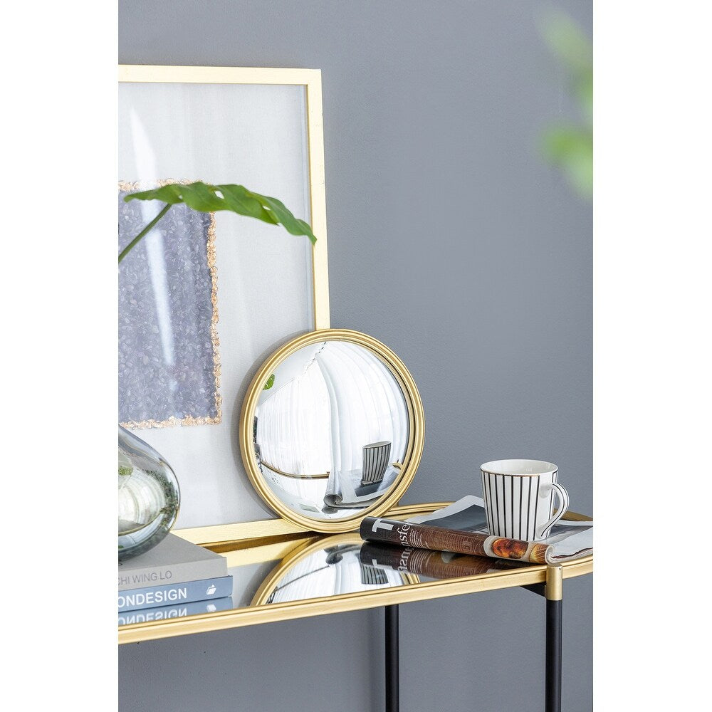 11" Gold Round Mirror, Circle Mirror with Iron Frame for Living Room Bedroom Vanity Entryway Hallway