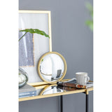 11" Gold Round Mirror, Circle Mirror with Iron Frame for Living Room Bedroom Vanity Entryway Hallway