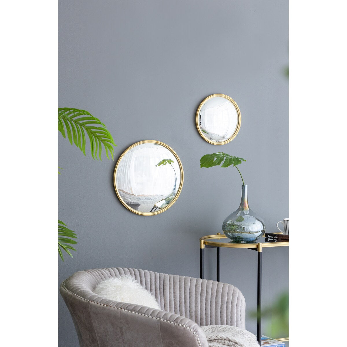11" Gold Round Mirror, Circle Mirror with Iron Frame for Living Room Bedroom Vanity Entryway Hallway