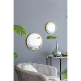 11" Gold Round Mirror, Circle Mirror with Iron Frame for Living Room Bedroom Vanity Entryway Hallway