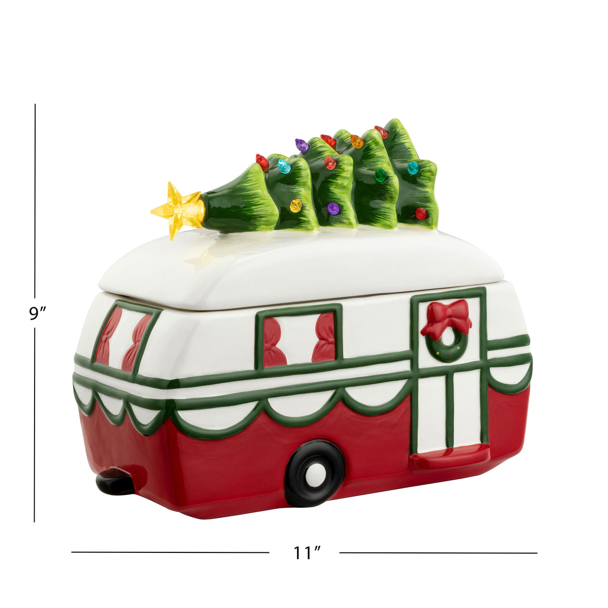11" Nostalgic Ceramic Lit Camper Cookie Jar