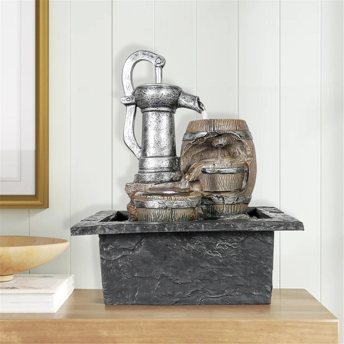 11"H Indoor Water Fountain with LED Light