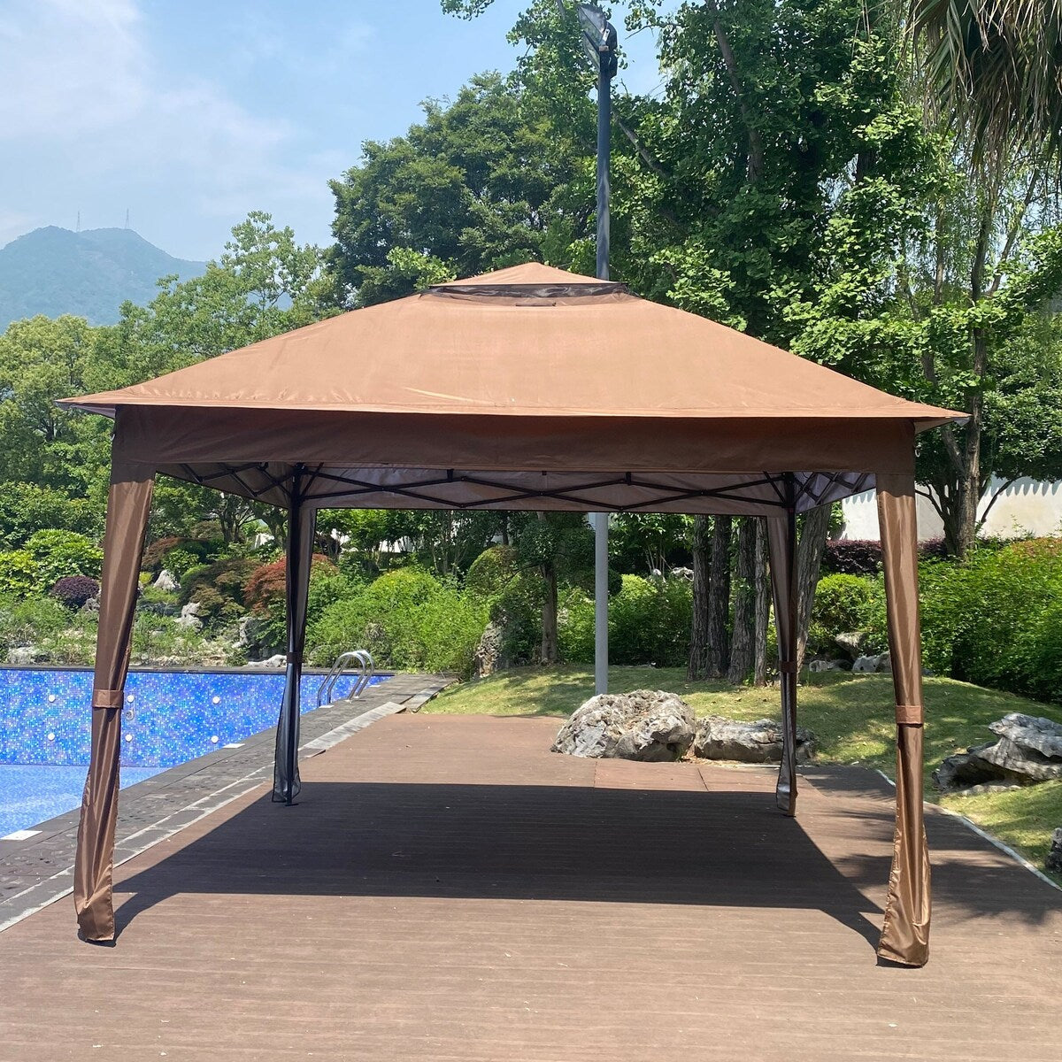 11' X 11 ' Steel Polyester Soft-Top Outdoor Pop-Up Gazebo Canopy