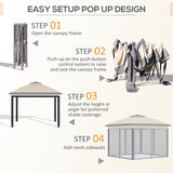 11'x11' Pop Up Canopy Tent with Netting and Carry Bag, Instant Gazebo, Tents for Parties with 121 Square Feet of Shade