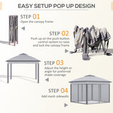 11'x11' Pop Up Canopy Tent with Netting and Carry Bag, Instant Gazebo, Tents for Parties with 121 Square Feet of Shade