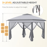 11'x11' Pop Up Canopy Tent with Netting and Carry Bag, Instant Gazebo, Tents for Parties with 121 Square Feet of Shade