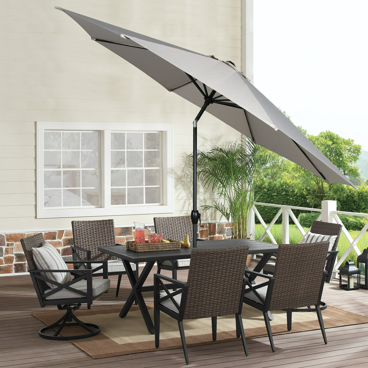 11ft Really Red Round Outdoor Tilting Market Umbrella