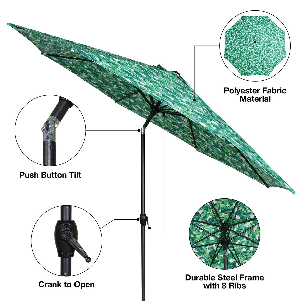 11ft Really Red Round Outdoor Tilting Market Umbrella