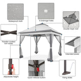 11x11 Pop Up Gazebo Canopy Shelter, Instant Patio Gazebo Sun Shade Canopy Tent with 4 Sandbags, 2 Tiers Roof Mesh Netting