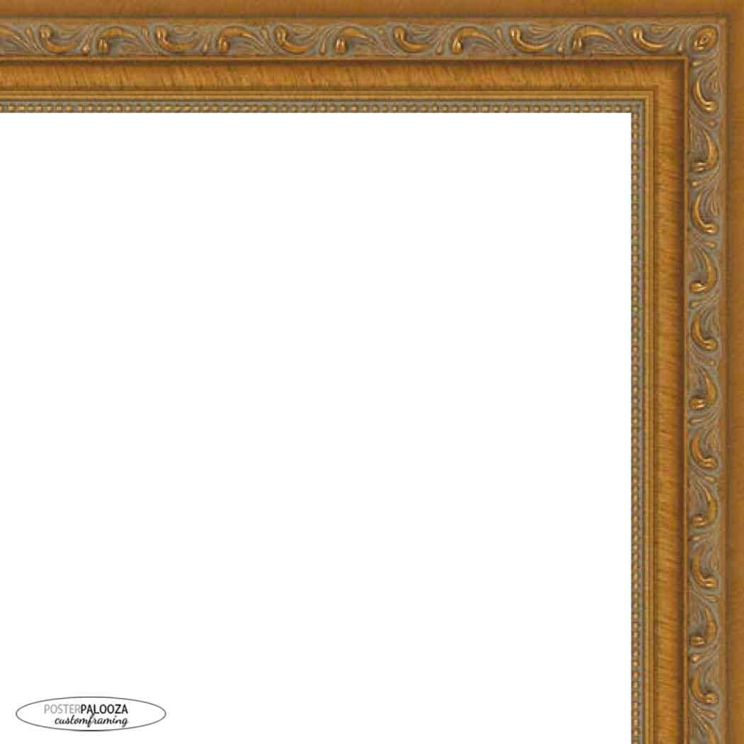 11x11 Traditional Antique Gold Complete Wood Square Picture Frame with UV Acrylic, Foam Board Backing, & Hardware