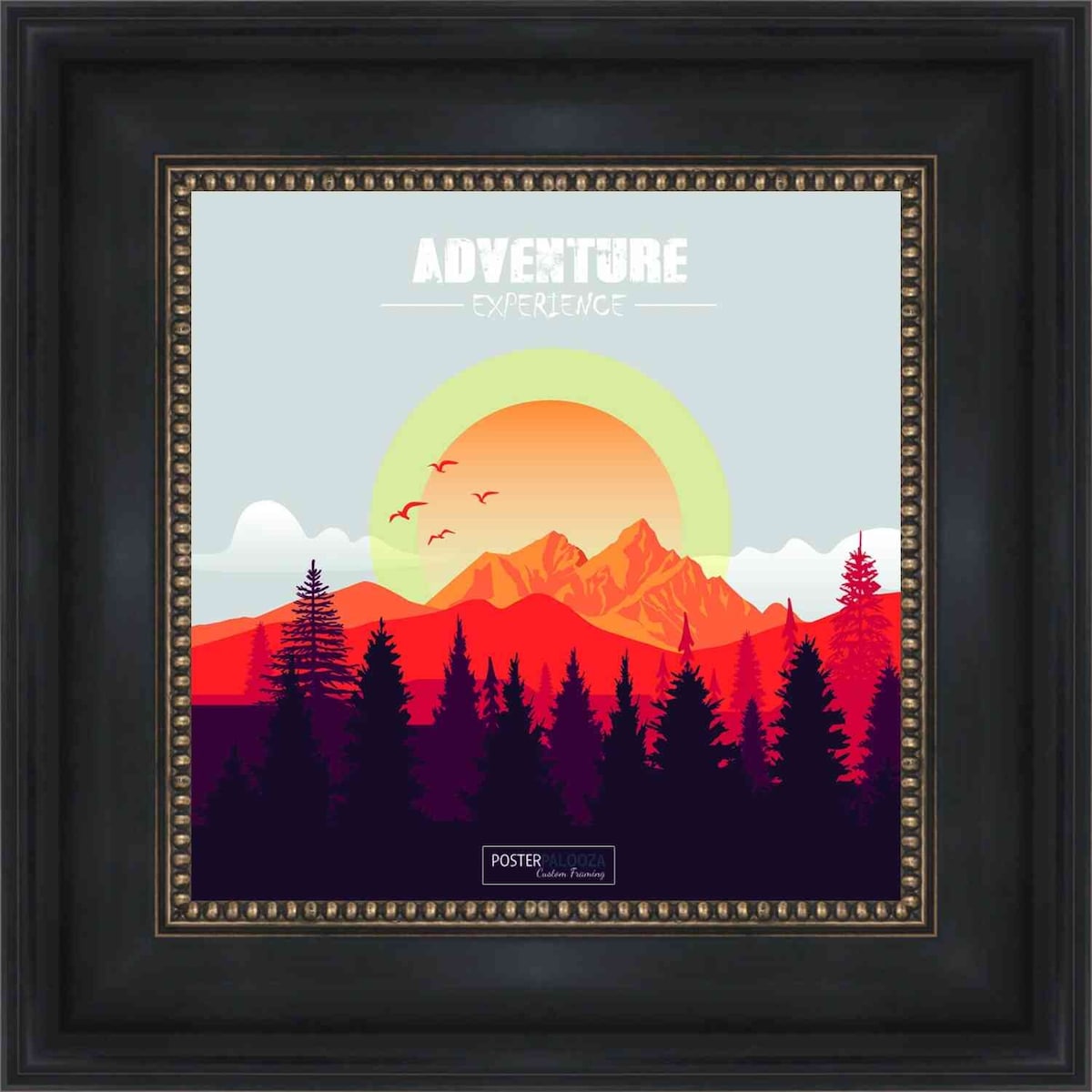 11x11 Traditional Black Complete Wood Square Picture Frame with UV Acrylic, Foam Board Backing, & Hardware