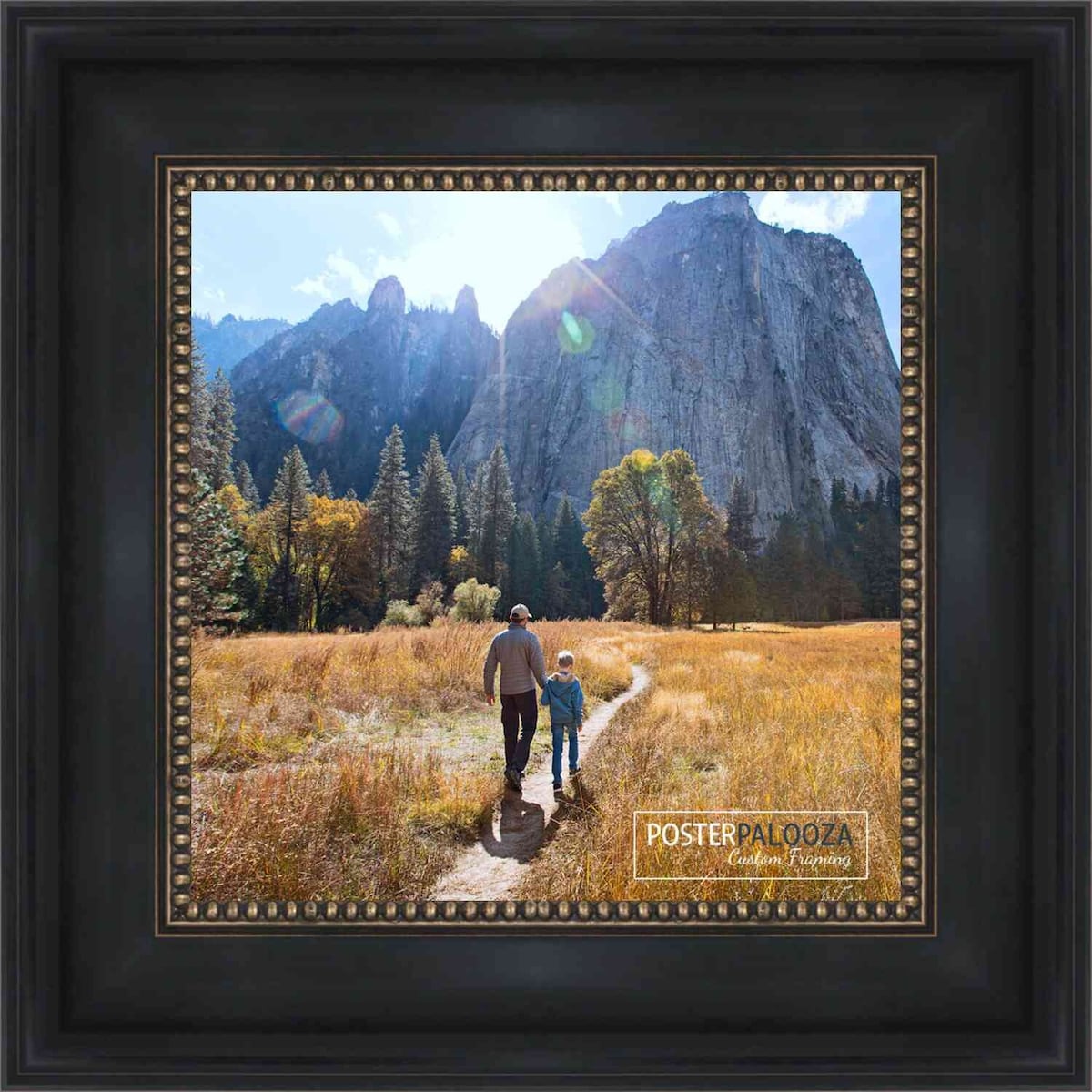 11x11 Traditional Black Complete Wood Square Picture Frame with UV Acrylic, Foam Board Backing, & Hardware