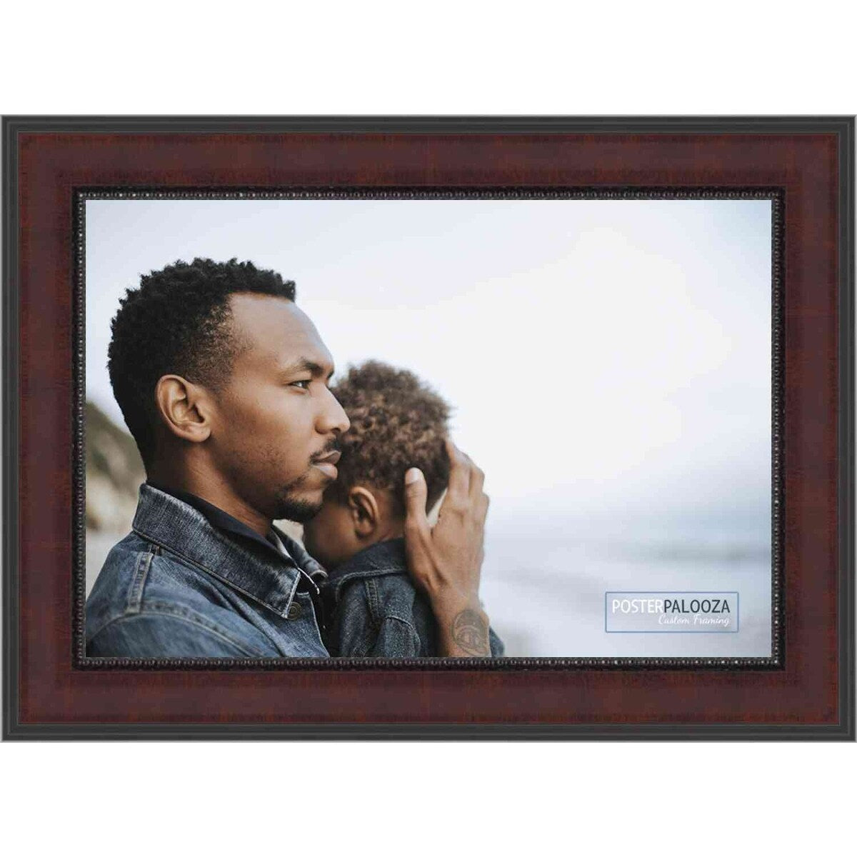 11x13 Traditional Mahogany Complete Wood Picture Frame with UV Acrylic, Foam Board Backing, & Hardware