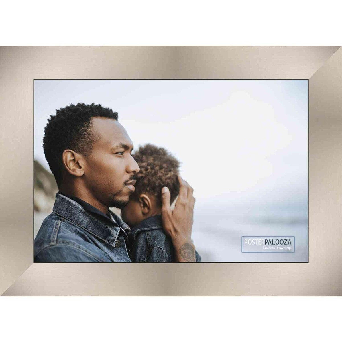 11x14 Contemporary Pewter Complete Wood Picture Frame with UV Acrylic, Foam Board Backing, & Hardware