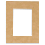 11x14 Mat Bevel Cut for 8x11 Photos - Acid Free Beige Suede Precut Matboard - For Pictures, Photos, Framing